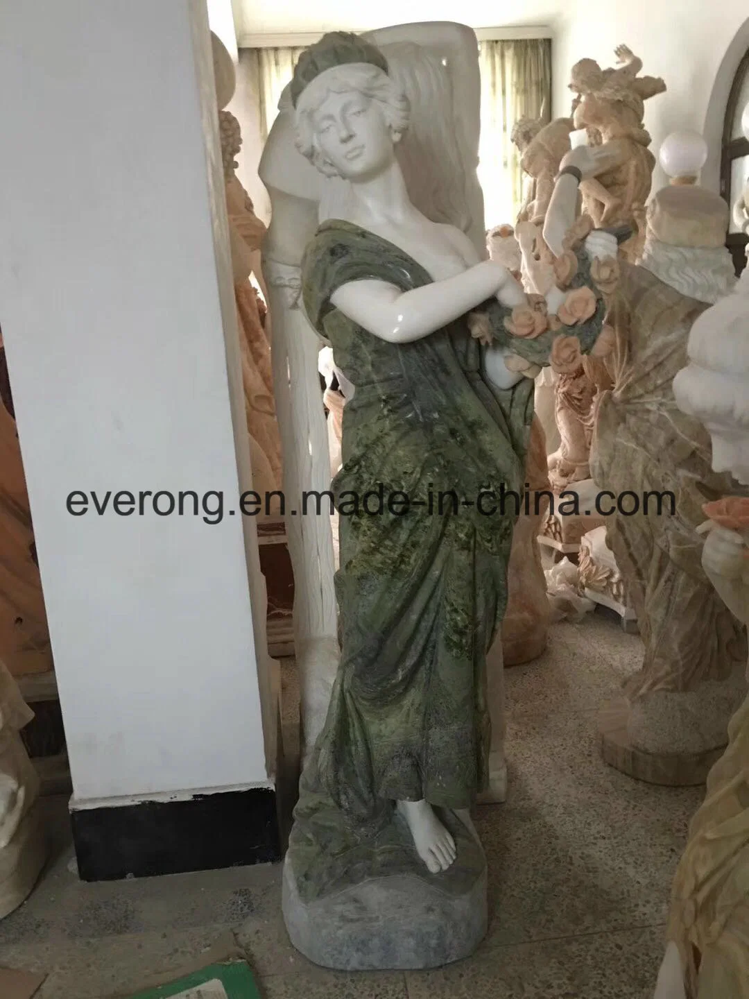 Customized Life-Size Four Season Stone Statue Marble Woman Stone Sculpture for Garden