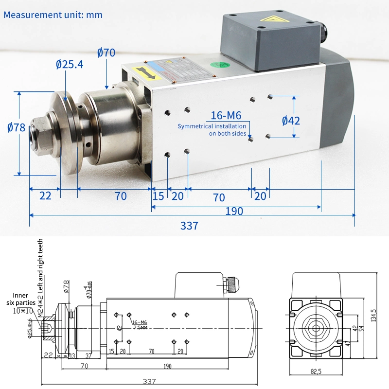 Suministro de la fábrica de husillo de corte de metales 12000rpm de 1,5 KW motor del husillo de cambio automático de herramientas