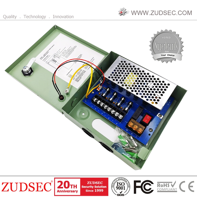 Камеры видеонаблюдения адаптер питания 12V 5 A 6 A 7 A 8 A 9 A 100V-240V AC на DC 2.5X5.5mm W/4 способа разветвитель кабеля питания