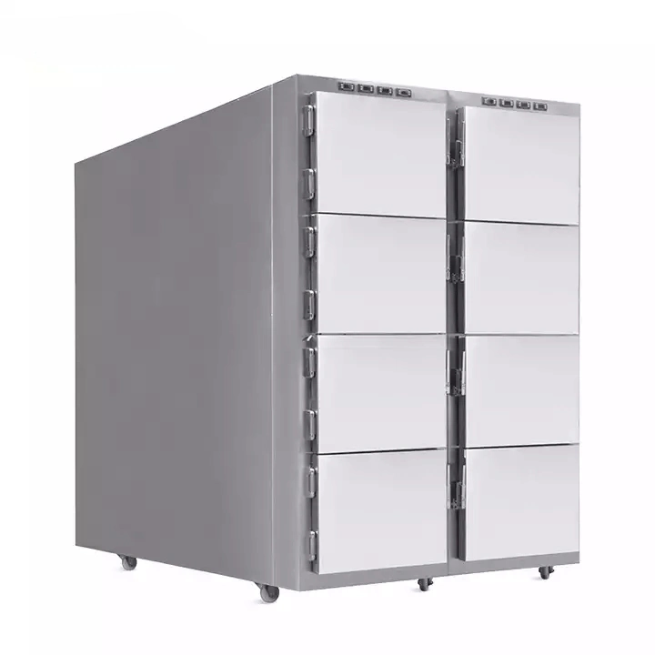 Medical Cadaver Funeral Coffin Stainless Steel 8 Bodies Mortuary Refrigerator Freezer with Cooling System