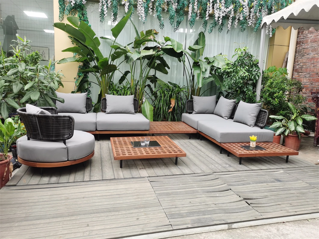 Modern Style Garden Outdoor Patio Outdoor Wooden Furniture Sofa Set