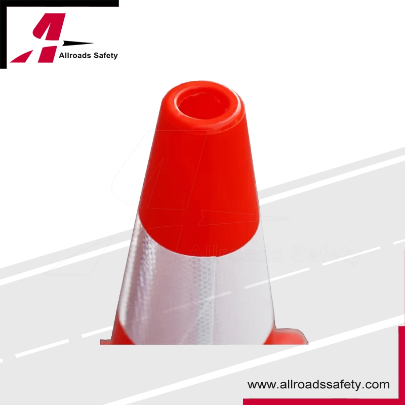 75cm PVC Traffic Control Safety Road Barrier Cone with White Reflective Tapes