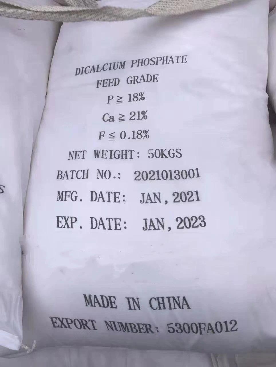 CAS No 7789-77-7 de la poudre de grade d'alimentation du phosphate dicalcique DCP18 % de la fabrication de haute qualité en usine en Chine