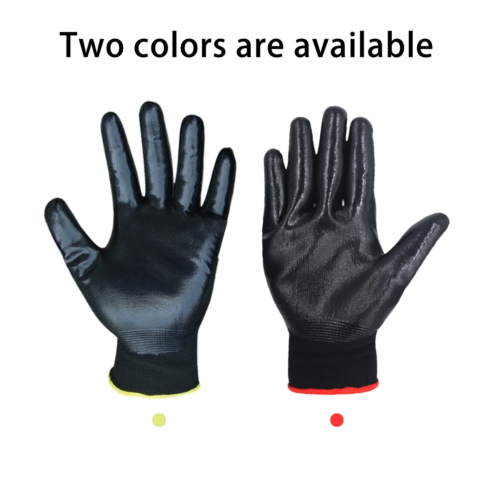 Guantes De Nitrilo Labor Protection Safety Hand Gloves Oil Proof 13G Ployester Shell Nitrile Coated Construction Work Gloves