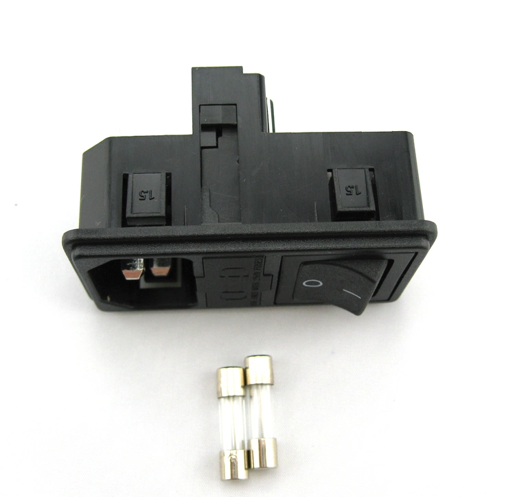 Power Fuse Holder Switch (DPST) AC Power Socket Suitable for Lamps with UL CE Rosh