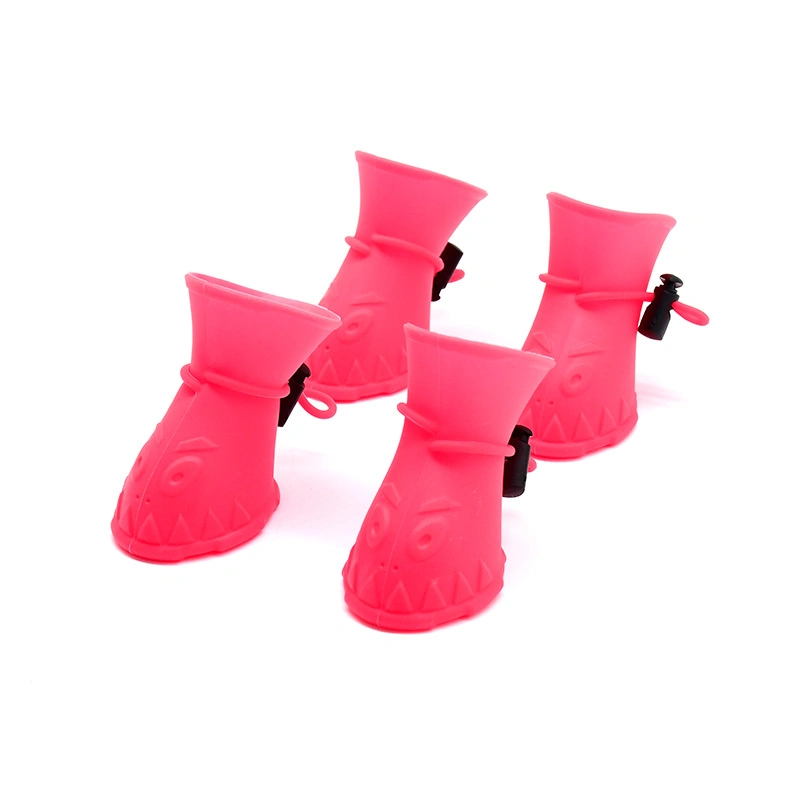 2023 Cute Dog Puppy Rain Snow Boots Candy Colors Rubber Waterproof Anti-Slip Pet Shoes Boots