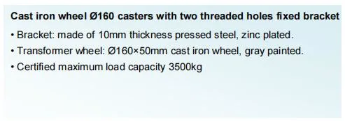 Fixed Bracket Cast Iron Wheel 160 Casters Transformer Wheel