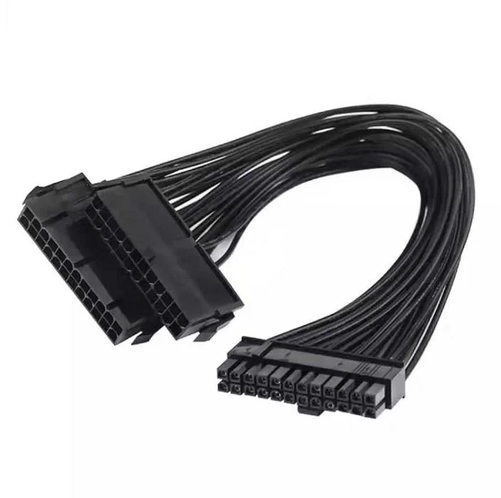 Fonte de alimentação ATX de 24 pinos PSU dupla fonte de alimentação de Mineração de extensão de cabo para computador do cabo adaptador para placa Riser Btc Miner 24 pinos 20+4pino