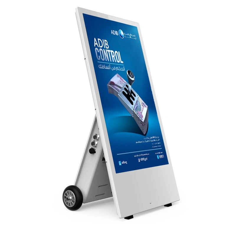 43 pouces portable extérieur Digital Signage Publicité Player réseau Wi-Fi Lecteur publicitaire Android Media Video avec luminosité élevée et rechargeable Batterie