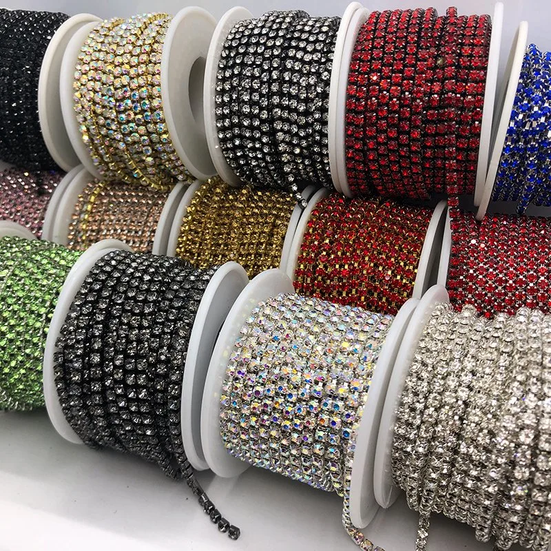 DIY Ab Rhinestone Cup Chain Crystal Strass Glass Stone Banding Sew on Rhinestones for Clothes Diamond Jewelry Accessories