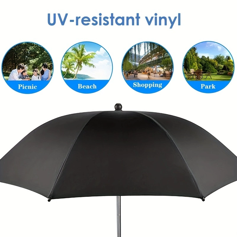 Courtyard Garden Parasol Black Glue Anti-Ultraviolet Outdoor Umbrella Sun Protection Straight Umbrella