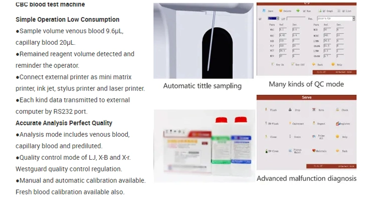 Automated Wbc 3-Part Biological Diagnostics 3part or 5part Blood Test Cbc Machine