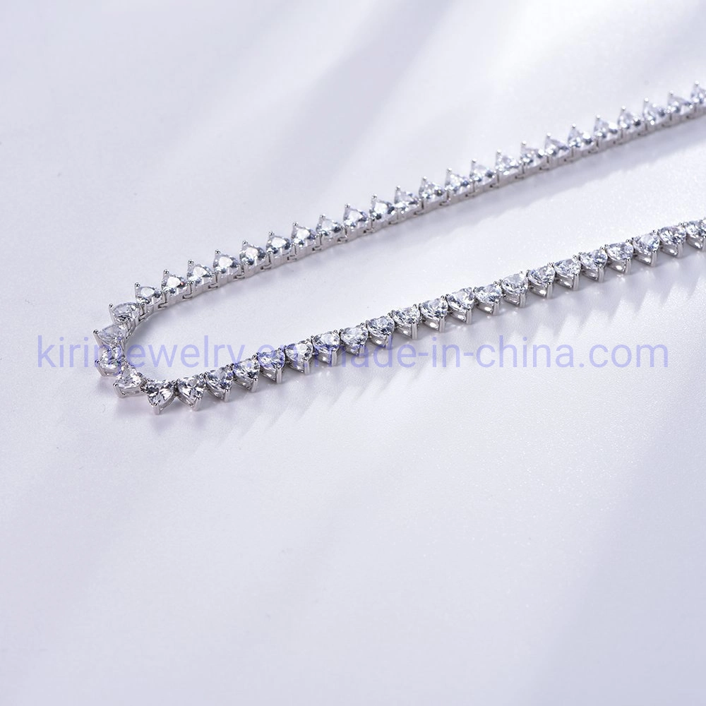 5A CZ Halskette Tennis Kette 925 Sterling Silber 3mm 4mm Moissanite Tennis Halskette 16 Zoll Tennis Kette Halskette