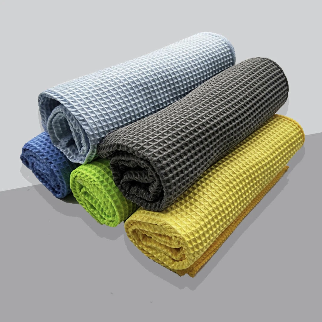 40*40cm Honeycomb Waffle Diseño Textil Toalla de microfibra Lavado de coches