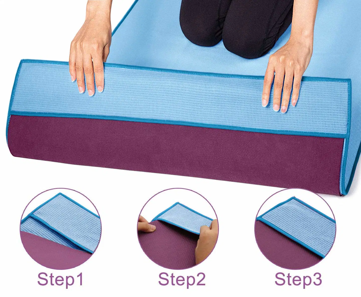 Großhandel Preis Fitness Mikrofaser Non-Rutsch Dual-Grip Schweiß Absorbierende Yoga Handtuch