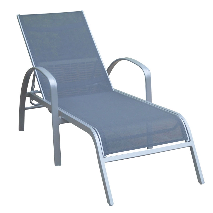 Hochwertige Poolside Stapelbare Aluminium Rahmen Textilen Outdoor Chaise Lounge