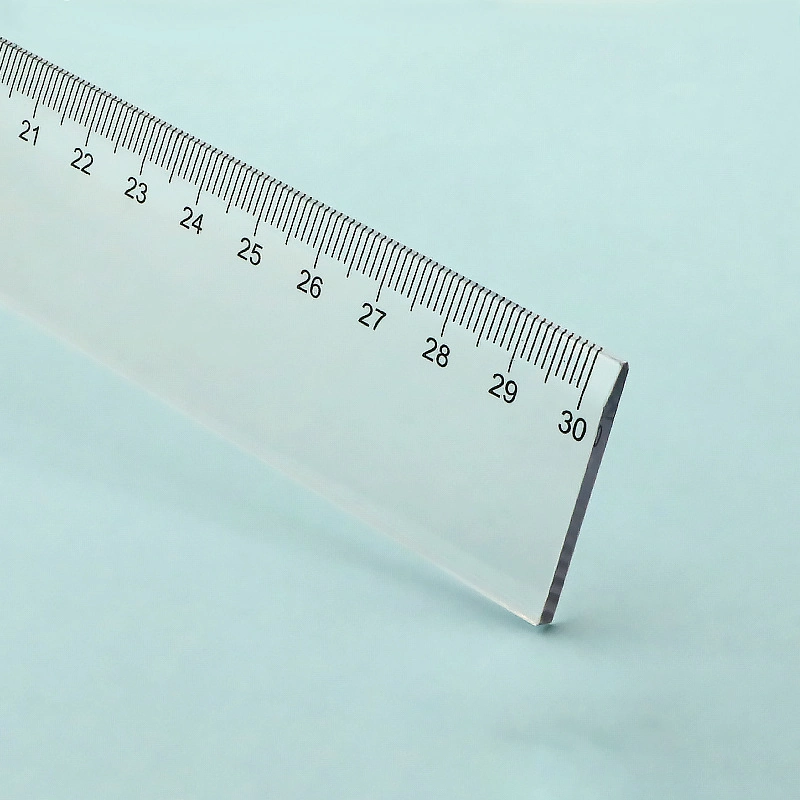 Custom Logo 20cm Transparent Plastic Ruler for Stationery Promotion