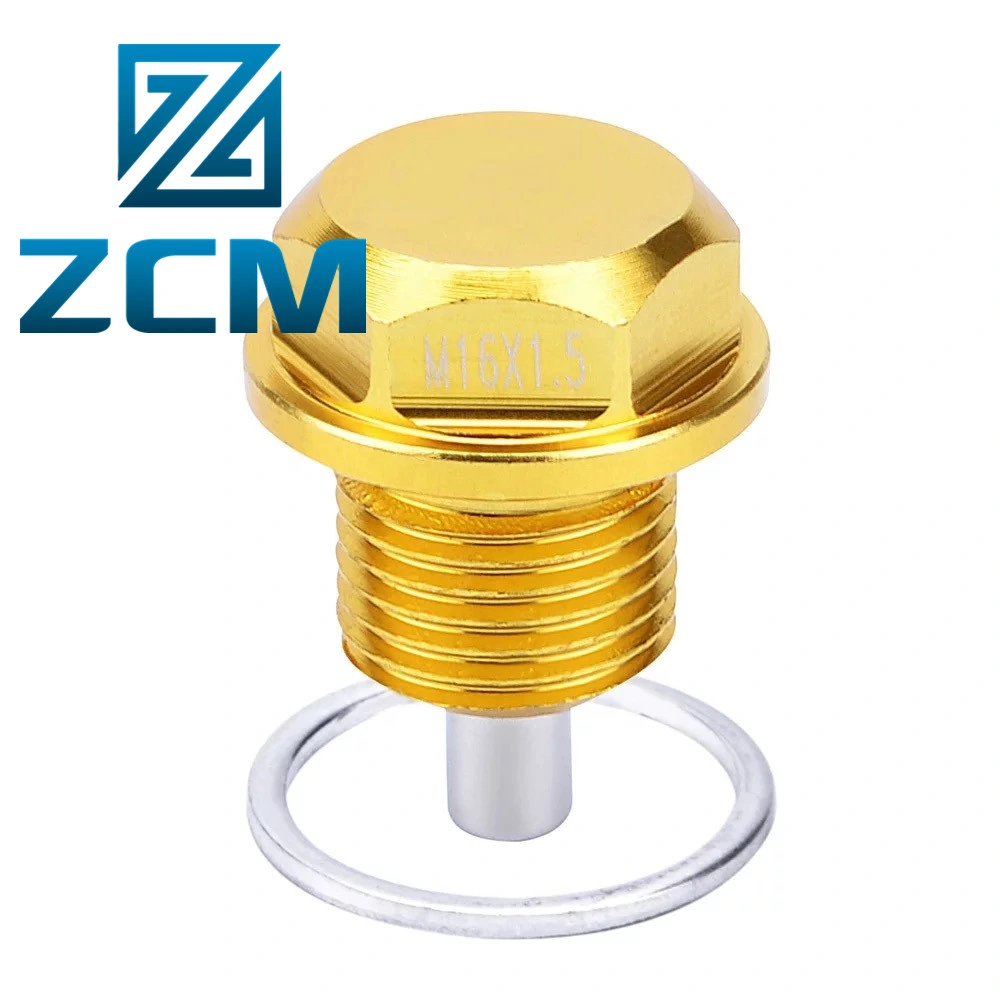 Shenzhen Custom CNC Automotive Parts Manufacturing Turning maching Supplier محرك السيارة من الألومنيوم المقاوم للصدأ من النحاس الأصفر تصريف زيت محرك السيارة السدادة