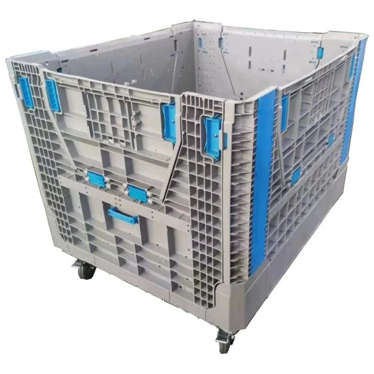 Heavy Duty Custom Industrial Strong Warehouse Storage Stackable Euro Large/Big Solid Folding/Foldable/Collapsible Plastic Pallet Container/Box for Machine Parts