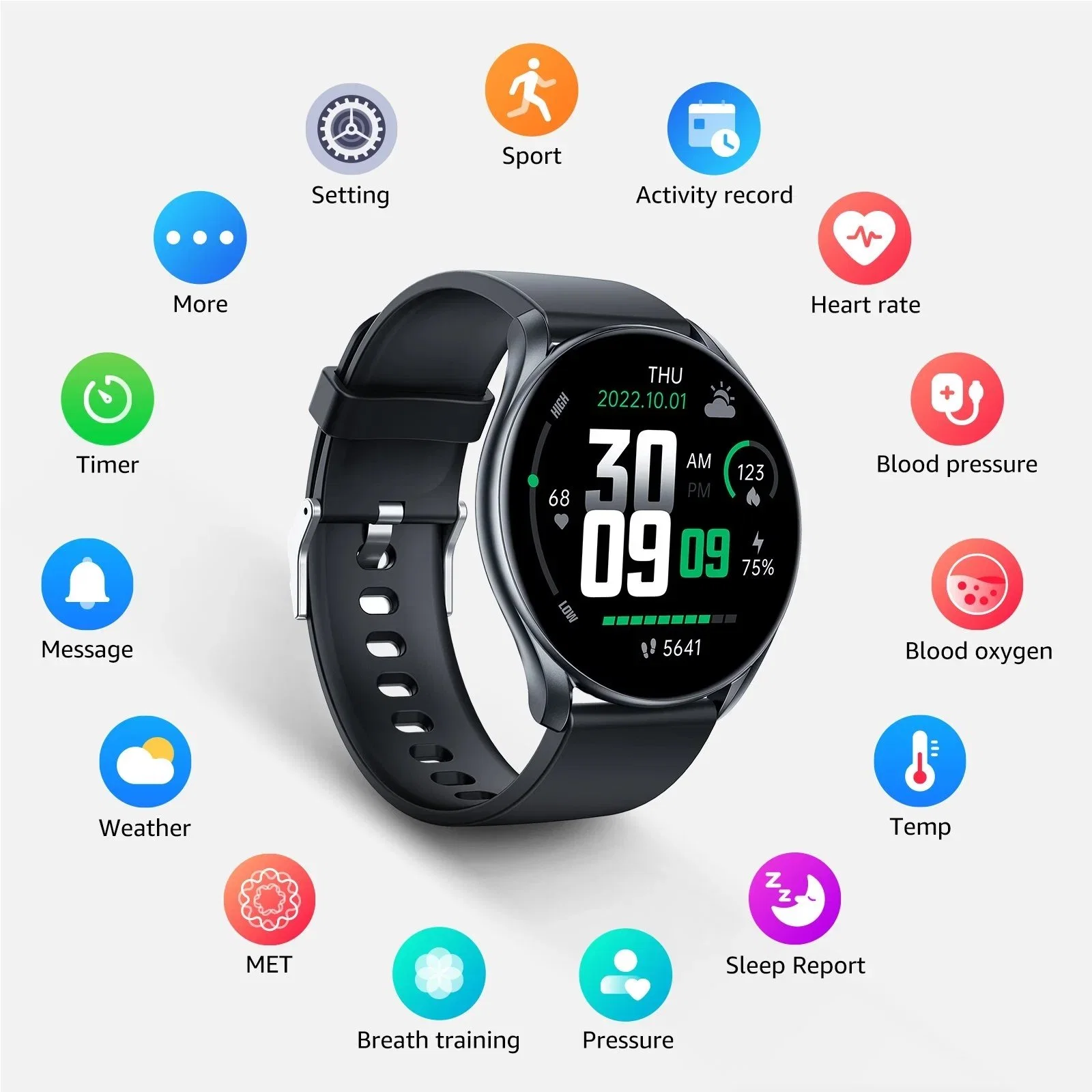 Smartwatch do North Edge Health Tracker para Android e iOS