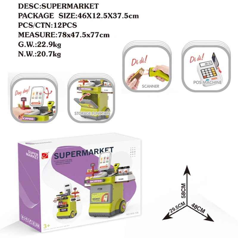 Vorgeben spielen Kinder DIY Supermarkt Kasse pädagogische Spielzeug mit Leichter Ton