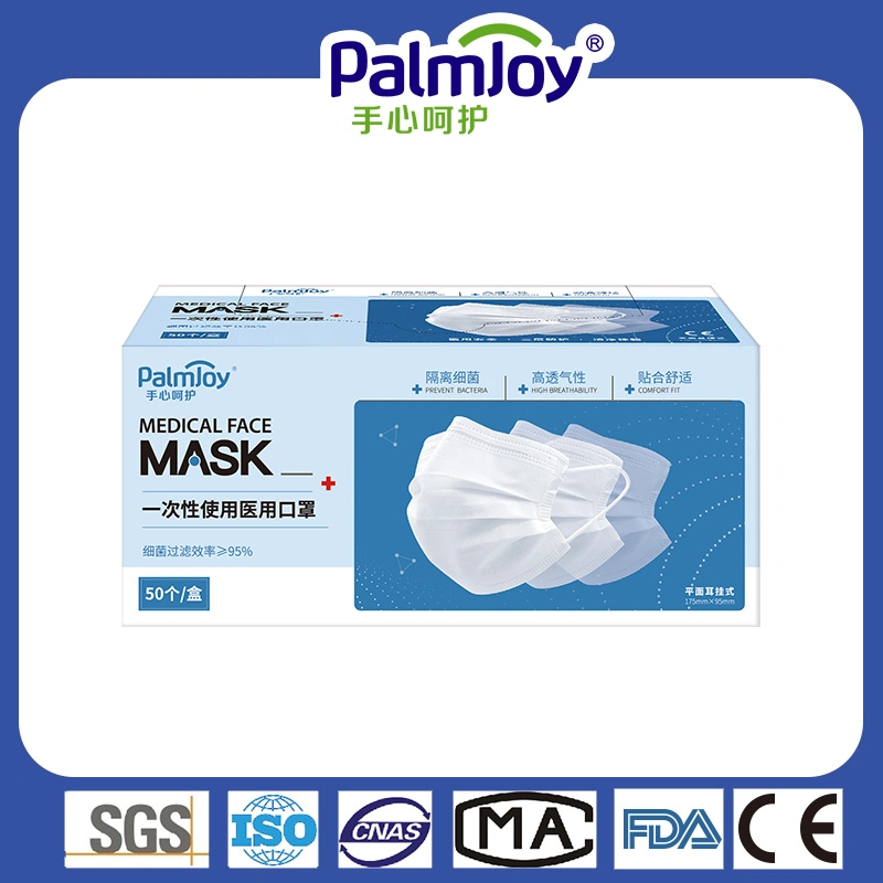 Palmjoy Disposable Face Mask, Effective Filtration, Bulk Pack 3-Ply Masks Facial Cover with Elastic Earloops for Home, Office, School, and Outdoors