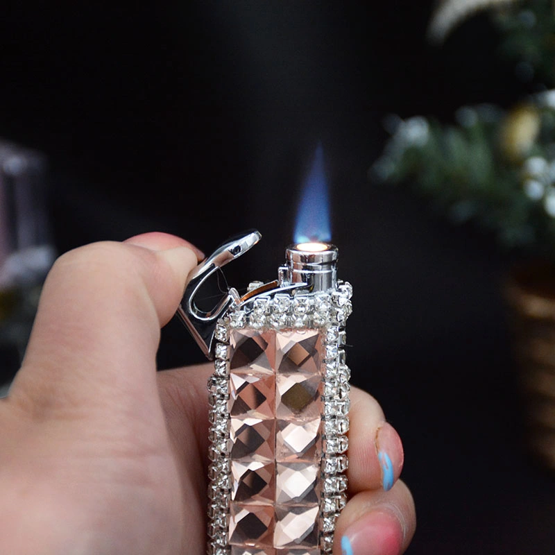 Venda por grosso de carregamento USB de cristal jóias diamante em Face dupla de vento Flameless Acendedor de Cigarros Charutos eletrônico sem gás isqueiros eléctricos