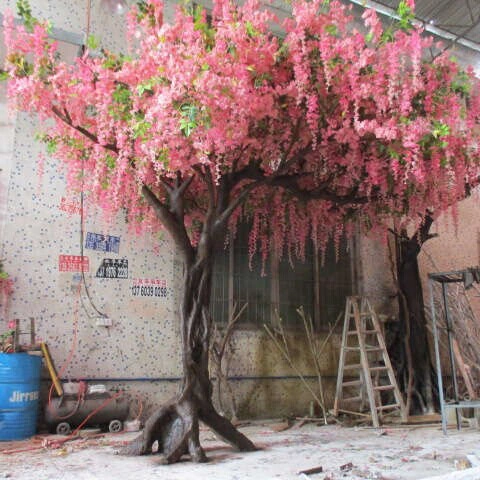 Decoración de salón de banquete de árbol de cerezas artificiales