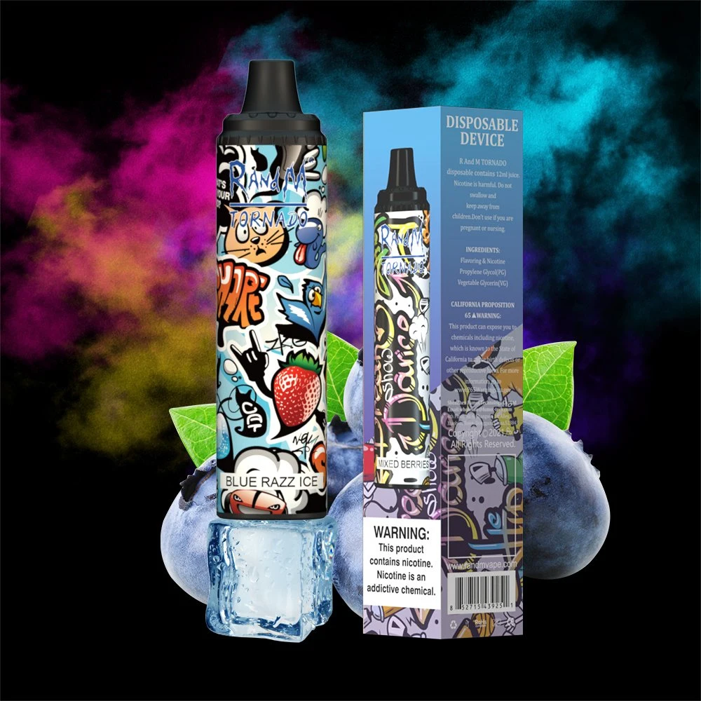 Randm Tornado 6000baforadas Plus Color Edition Vape descartáveis Bar Air Max Vaporizador e recarga de Borda borlas para 6000