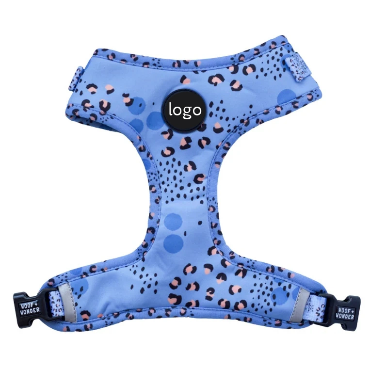 Fabrik Großhandel Personalisierte Designer Reversible Druck Haustier Hund Harness Haustier Zubehör Drucken Soft Neopren Hundegeschirr Custom