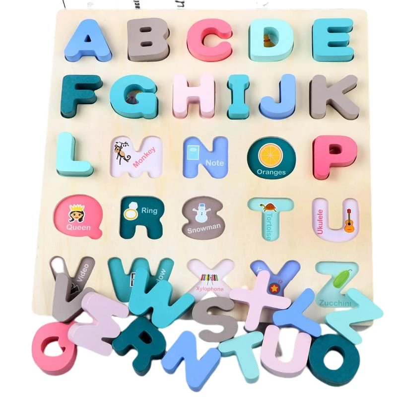 Wooden Toy Alphabet ABC Letter Puzzle Kids Learning Toys Puzzle