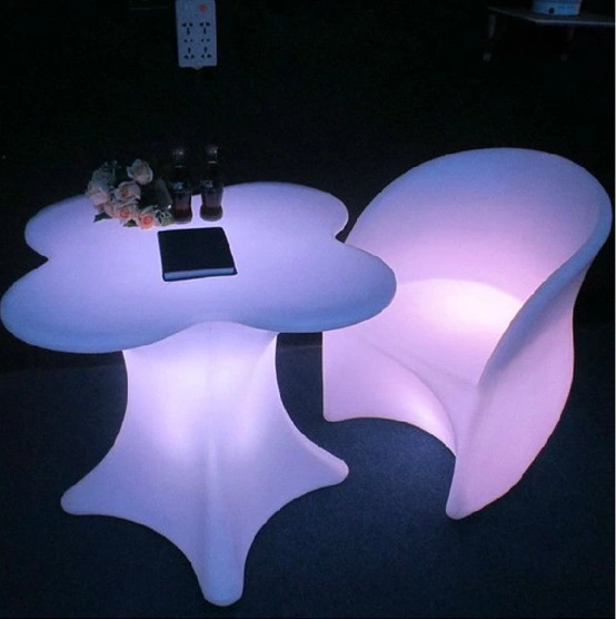 Rigeba Disco DJ Battery Rechargeable Colored Plastic LED Light Illuminated LED Chair for Club