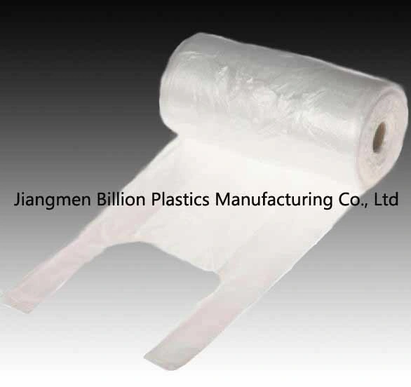 Plastic Clear White Black T-Shirt Bag on Roll Grocery Store Plastic Bag Recycling