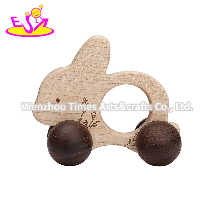 Educación temprana sensorial Mini Eco-friendly Walnut coche de madera de juguete para Niños W04A612