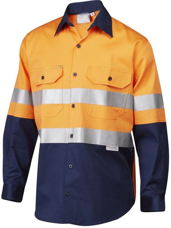ملابس السلامة التأملية عالية الوضوح العمل زي مخصص مرحبًا Vis قميص أعمال البناء