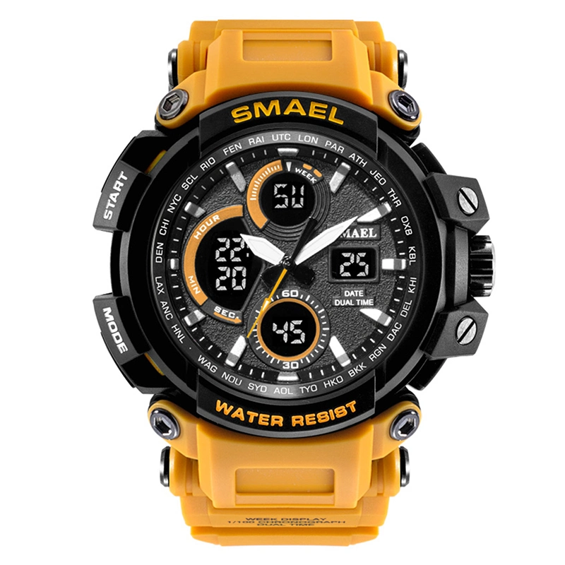 Regarder électronique multifonction pour les hommes montre de sport Affichage en temps double Watch