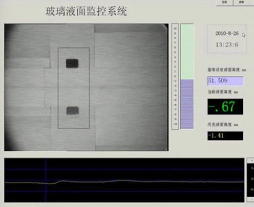 Técnica de medición Non-Contact Medidor de nivel de imagen de sistema de control de fundidor de vidrio