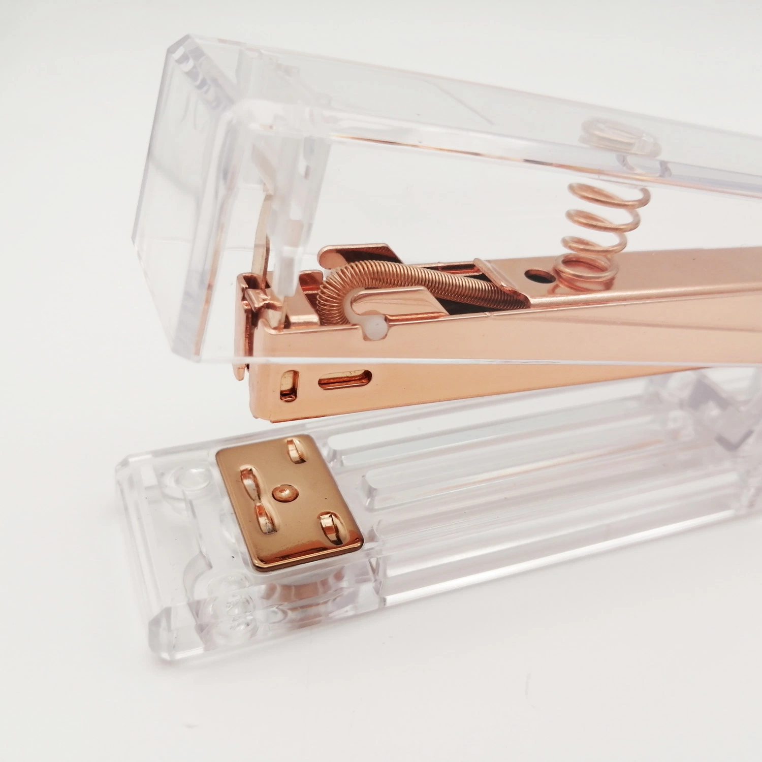 Hotsale Full Strip Decorative Transparent Luxury Clear Rose Gold Stapler