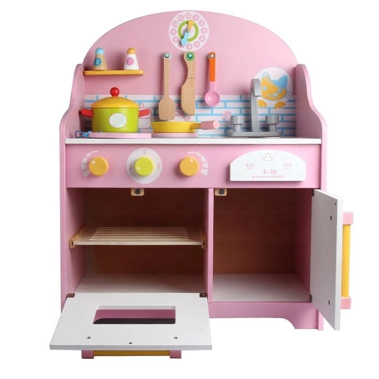 Pink Role Play Little Chef Wooden Toy Kitchen