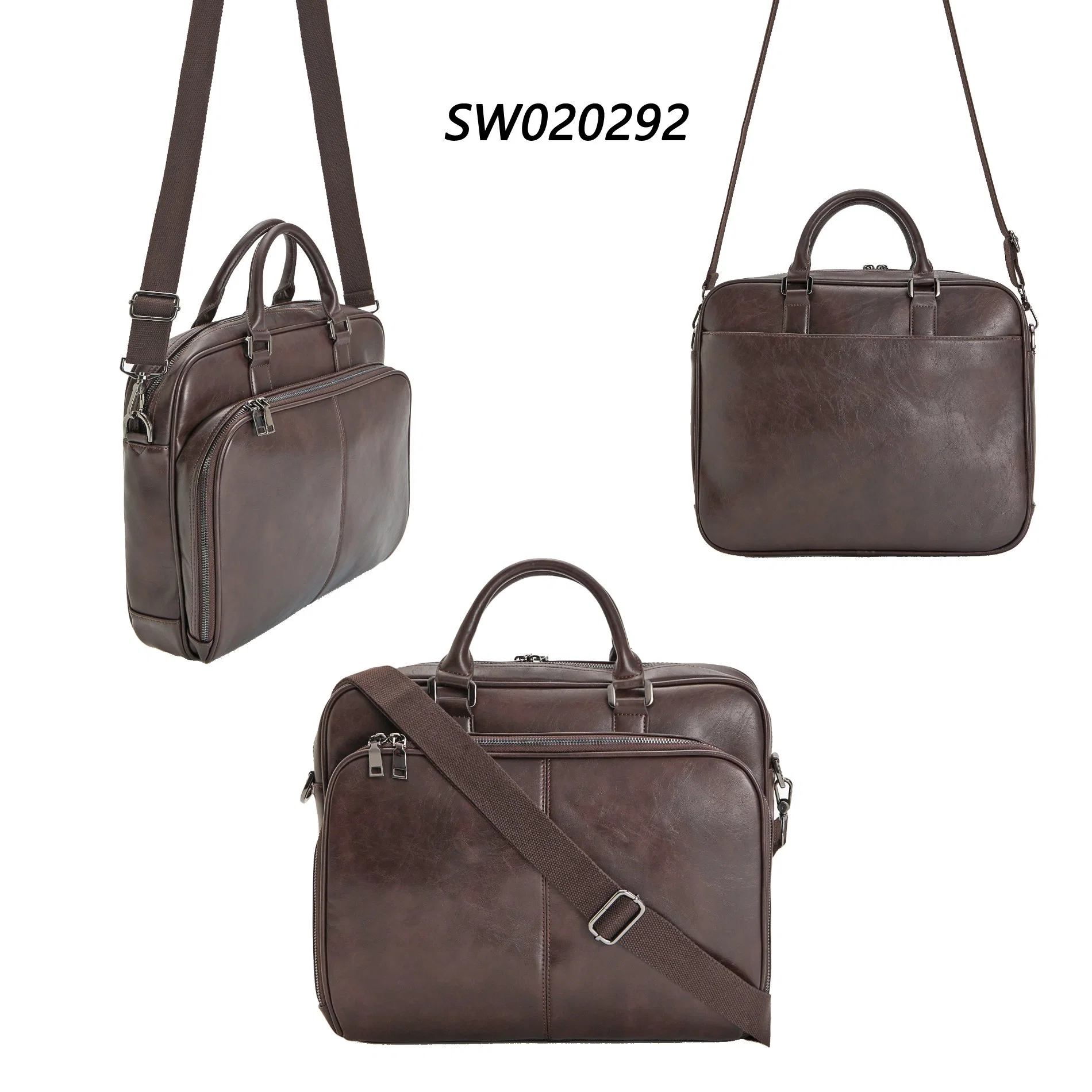 Vintage Laptop Handbag Large Leather Bags Men Business Briefcase Bag