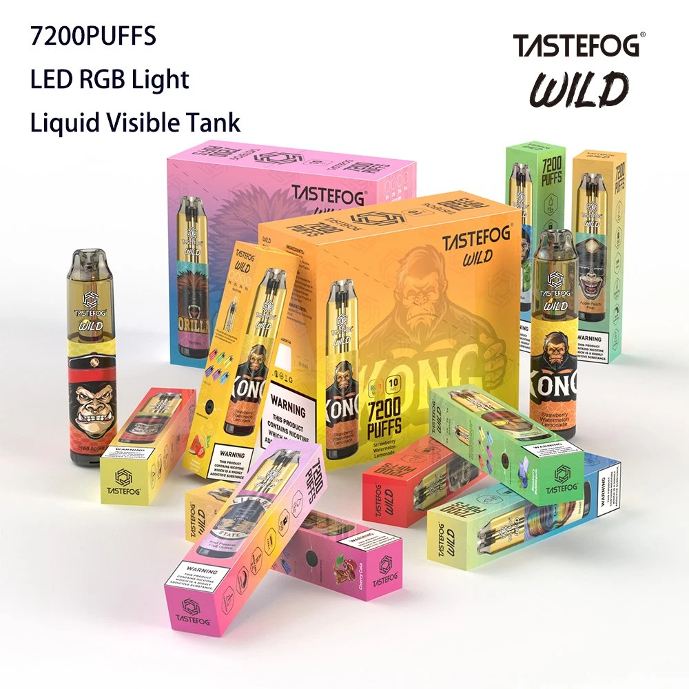 Nouvel an Promotions Tastebrug Wild 7200puff 15ml saveur de fruit E-Liquid E cigarette Factory Direct Flashlight rechargeables Vapes