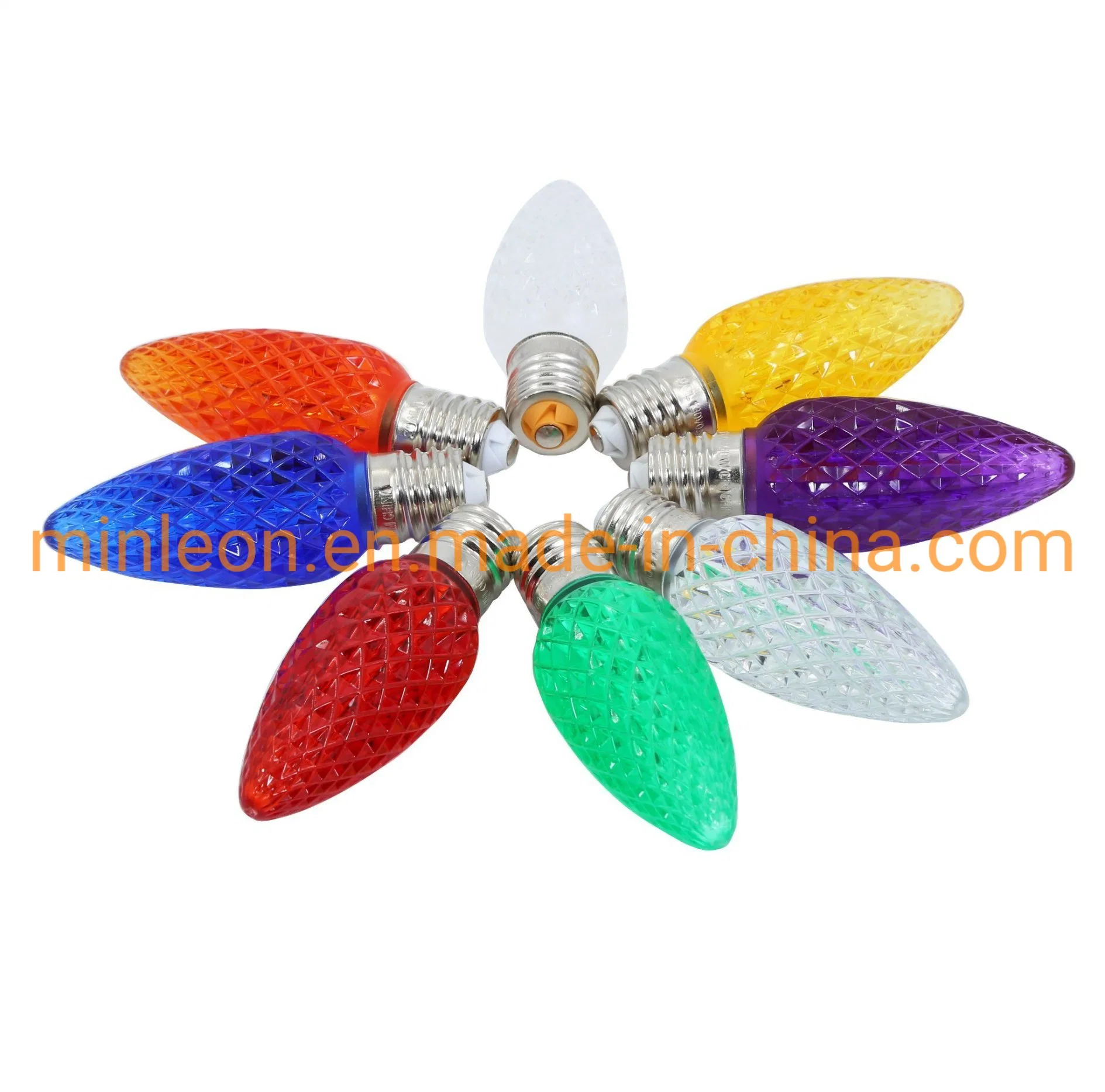 Multi Color Faceted Lighting Traditional Bulbs C9 Christmas LED Replacement Bulbs