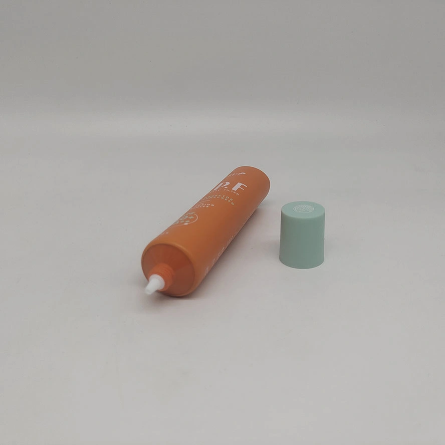 Empty Orange Sunscreen Tube with Screw Cap 50g Customized Placstic Packaging