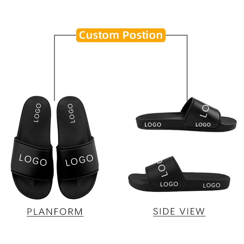 Happy Slides Branded Shoe Designer Sandals Custom Slides, Custom Logo Black Slides Sandal Men, Custom Printed Slippers Slides Footwear