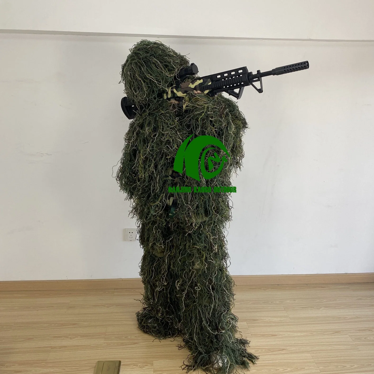 Ropa de caza táctica Kango trajes de guillie Woodland ropa de camuflaje Airsoft Traje de camuflaje de la selva de francotirador