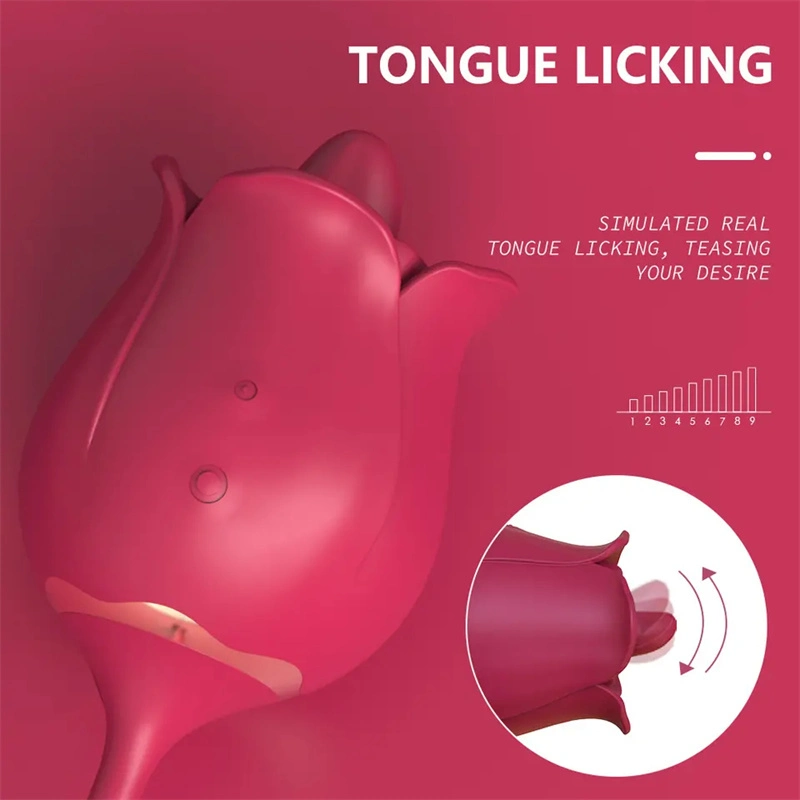 Vibradores de Rosa con clítoris de lengua Stimulator Rose Toy for Women