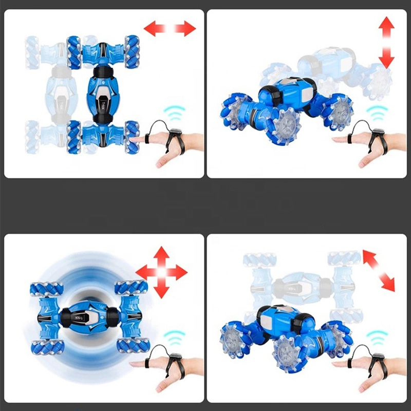 2.4G 1: 12 لعبة سيارة تحكم عن بُعد بالراديو للدوران 360 درجة لعبة سيارة تحكم عن بُعد بتقنية RC للقيادة المتدحرجة للسيارة للجانبين الجديدة بأحدث لعبة تحكم بالإيماءة بواسطة ساعة اليد للسيارات