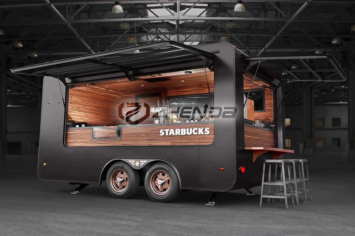 Modern Commercial Kitchen Equipment Ice Cream Coffee Trailer Mobile Food Carrinho