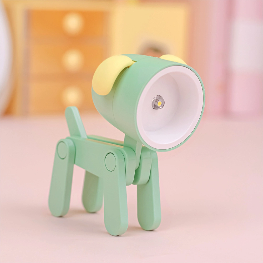 Mini Puppy Table Lamp Cute Head Leg Movable Children Small Gift Night Light Mobile Phone Holder Light