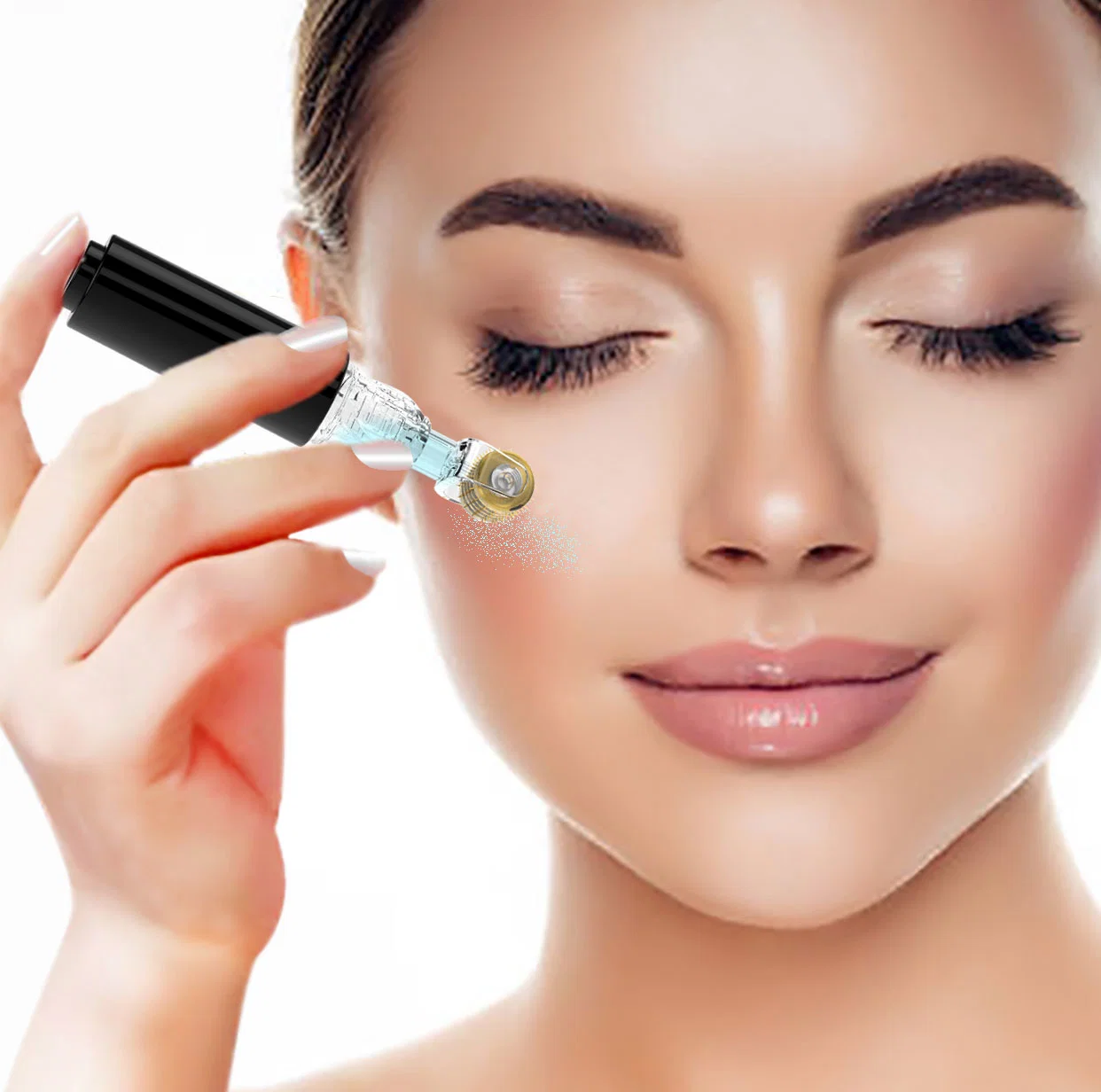 Masaje potenciador de cuidado de labios portátil de titanio con microaguja Dispositivo de belleza